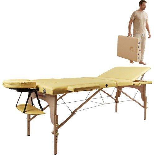 Massage Table inSPORTline Japane 3-Piece Wooden - Gold