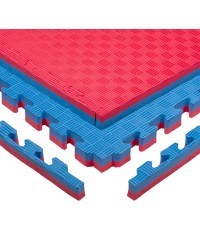 Татами-пазл inSPORTline Malmeida 100 x 100 x 4 см - červeno-modrá, vzor 5 proužků