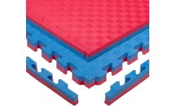 Tatami Puzzle Mat inSPORTline Malmeida 100 x 100 x 4 cm - červeno-modrá, vzor 5 proužků