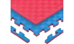 Татами-пазл inSPORTline Sazegul 100 x 100 x 2 см - červeno-modrá, vzor 5 proužků