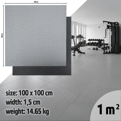 Tvirtas grindų kilimėlis inSPORTline Luxteko Flat 100 x 100 x 1,5 cm - Mramor