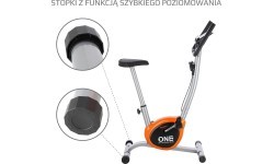 Exercise Bike One Fitness RW3011, Silver-Orange