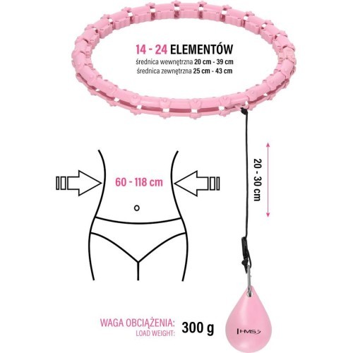 HHW02 HULA HOP LIGHT PINK WITH WEIGHT HMS