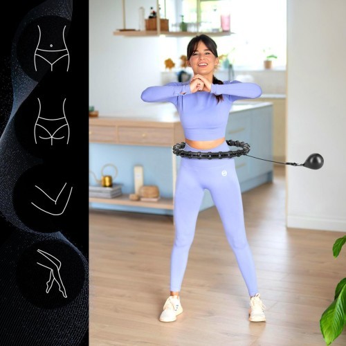 HHW11 PLUS SIZE HULA HOOP BLACK WITH WEIGHT HMS