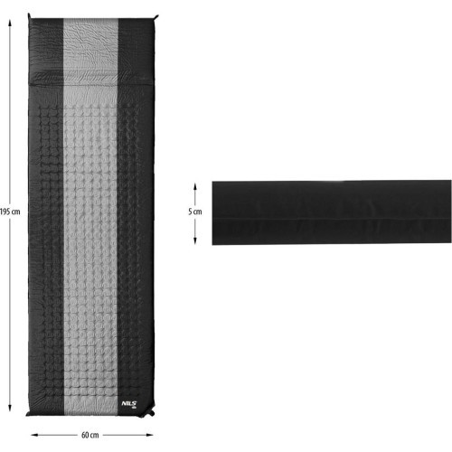 NC4340 SELF-INFLATING MAT GRAY-BLACK NILS CAMP