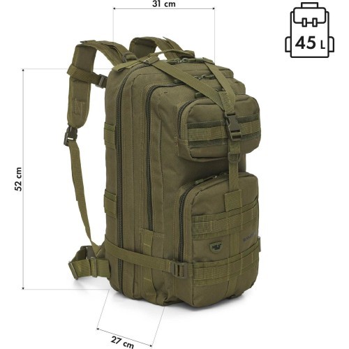 NC3902 Ranger taktinė kuprinė, žalia, 45 l, NILS Camp