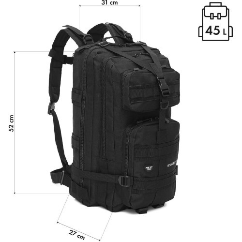 NC3902 Ranger taktine kuprinė, juoda, 45 l, Nils Camp