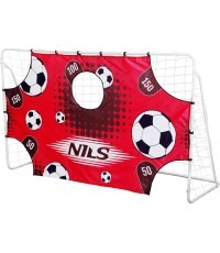 Футбольные ворота с сеткой и мишенью NILS BR240P 2in1 240x150x90 см