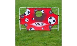 Futbolo vartai su tinklu ir taikinio skydu NILS BR240P 2in1 240x150x90 cm