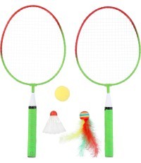 NRZ051 STEEL / BADMINTON SET 2 ROCKETS + SHUTTLECOCKS + BALLS JUNIOR NILS
