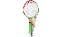 NRZ051 STEEL / BADMINTON SET 2 ROCKETS + SHUTTLECOCKS + BALLS JUNIOR NILS
