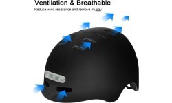 Шлем Beaster BS51BL со светодиодными фонариками, размер M, белый