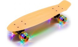 Tamsoje šviečiantis penny boardas su šviečiančiais ratukais WORKER Solosy C1 22″
