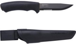 Peilis Morakniv Bushcraft SRT, juodas, dalinai dantytas ašmenimis