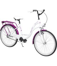 Dviratis AZIMUT Julie 24" 2025 white-violet