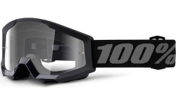 Motokroso akiniai 100% Strata Mini - Gron Black, Clear Plexi
