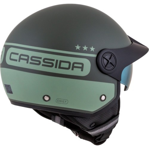 Motorcycle Helmet Cassida Handy Plus Chief Matte Green/Dark Green
