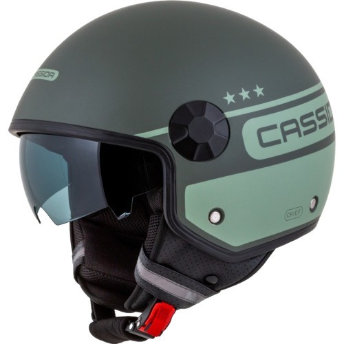 Motociklininko šalmas Cassida Handy Plus Chief matinė žalia / tamsiai žalia