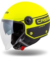 Motociklininko šalmas Cassida Handy Plus Linear perlamutrinė fluorescencinė geltona / matinė juoda