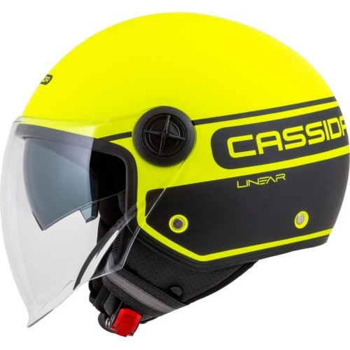 Motorcycle Helmet Cassida Handy Plus Linear Pearl Fluo Yellow/Matte Black
