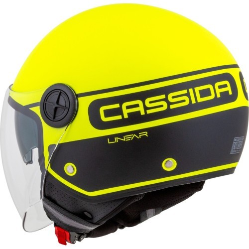 Motorcycle Helmet Cassida Handy Plus Linear Pearl Fluo Yellow/Matte Black