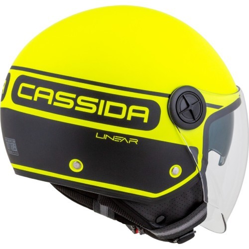 Motorcycle Helmet Cassida Handy Plus Linear Pearl Fluo Yellow/Matte Black