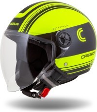 Motorcycle Helmet Cassida Handy Metropolis Safety Fluo Yellow/Black/Reflective Gray