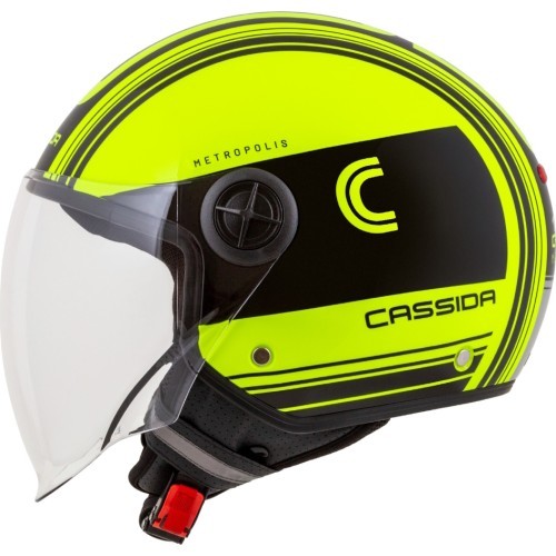 Motociklo šalmas Cassida Handy Metropolis Safety fluo geltonas/juodas/atspindintis pilkas