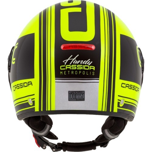 Motorcycle Helmet Cassida Handy Metropolis Safety Fluo Yellow/Black/Reflective Gray