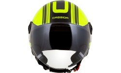 Motorcycle Helmet Cassida Handy Metropolis Safety Fluo Yellow/Black/Reflective Gray