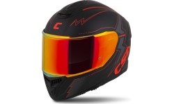 Motociklo šalmas Cassida Integral GT 2.1 Flash matinė juoda / metalinė raudona / tamsiai pilka
