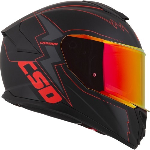 Motociklo šalmas Cassida Integral GT 2.1 Flash matinė juoda / metalinė raudona / tamsiai pilka