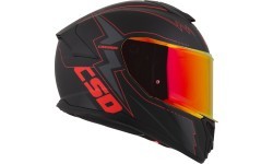 Motociklo šalmas Cassida Integral GT 2.1 Flash matinė juoda / metalinė raudona / tamsiai pilka