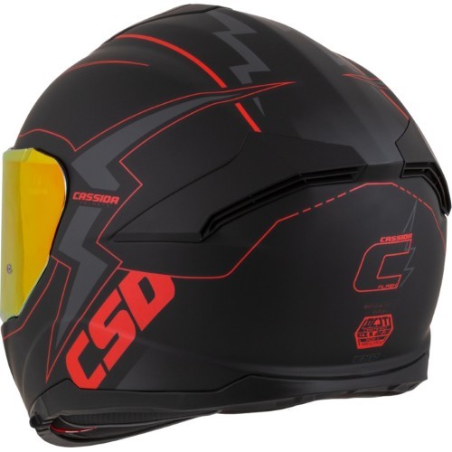 Motociklo šalmas Cassida Integral GT 2.1 Flash matinė juoda / metalinė raudona / tamsiai pilka