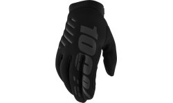 Vyriškos motokroso pirštinės 100% Brisker juodos - Juoda