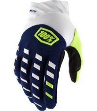 Motocross Gloves 100% Airmatic Blue/White - White/Blue