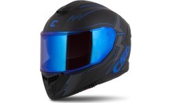 Motociklo šalmas Cassida Integral GT 2.1 Flash, matinė juoda / metalinė mėlyna / tamsiai pilka