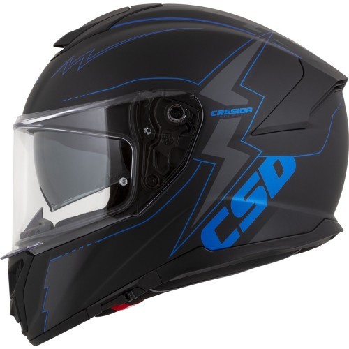 Motorcycle Helmet Cassida Integral GT 2.1 Flash Matte Black/Metallic Blue/Dark Gray