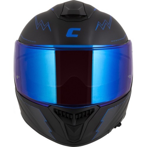 Motociklo šalmas Cassida Integral GT 2.1 Flash, matinė juoda / metalinė mėlyna / tamsiai pilka