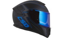 Motociklo šalmas Cassida Integral GT 2.1 Flash, matinė juoda / metalinė mėlyna / tamsiai pilka