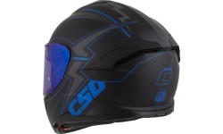 Motociklo šalmas Cassida Integral GT 2.1 Flash, matinė juoda / metalinė mėlyna / tamsiai pilka