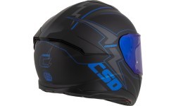 Motociklo šalmas Cassida Integral GT 2.1 Flash, matinė juoda / metalinė mėlyna / tamsiai pilka
