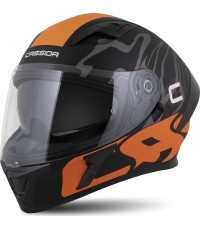 Motociklo šalmas Cassida Orbit Multivers matinė juoda/oranžinė/pilka/balta