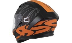 Motociklo šalmas Cassida Orbit Multivers matinė juoda/oranžinė/pilka/balta