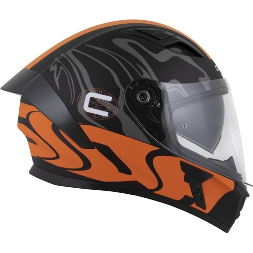 Motociklo šalmas Cassida Orbit Multivers matinė juoda/oranžinė/pilka/balta