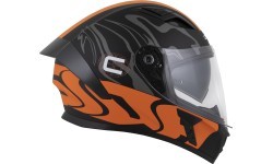 Motociklo šalmas Cassida Orbit Multivers matinė juoda/oranžinė/pilka/balta