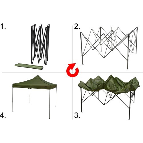 Party tent scissor 3x3m green WATERPROOF