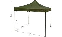 Party tent scissor 3x3m green WATERPROOF