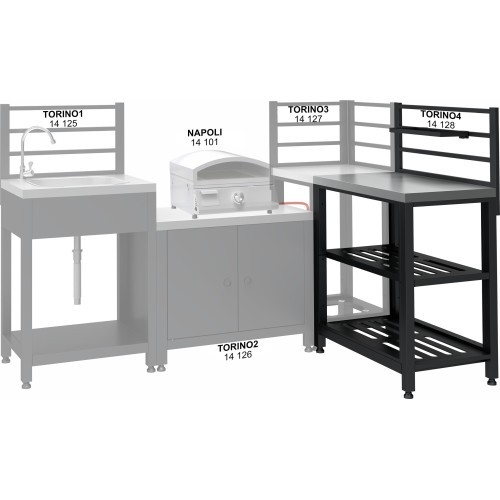 Modulinis stalas TORINO 4 lauko virtuvei, 80x47x123 cm