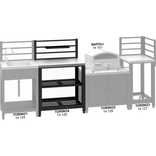 Modulinis stalas TORINO 4 lauko virtuvei, 80x47x123 cm